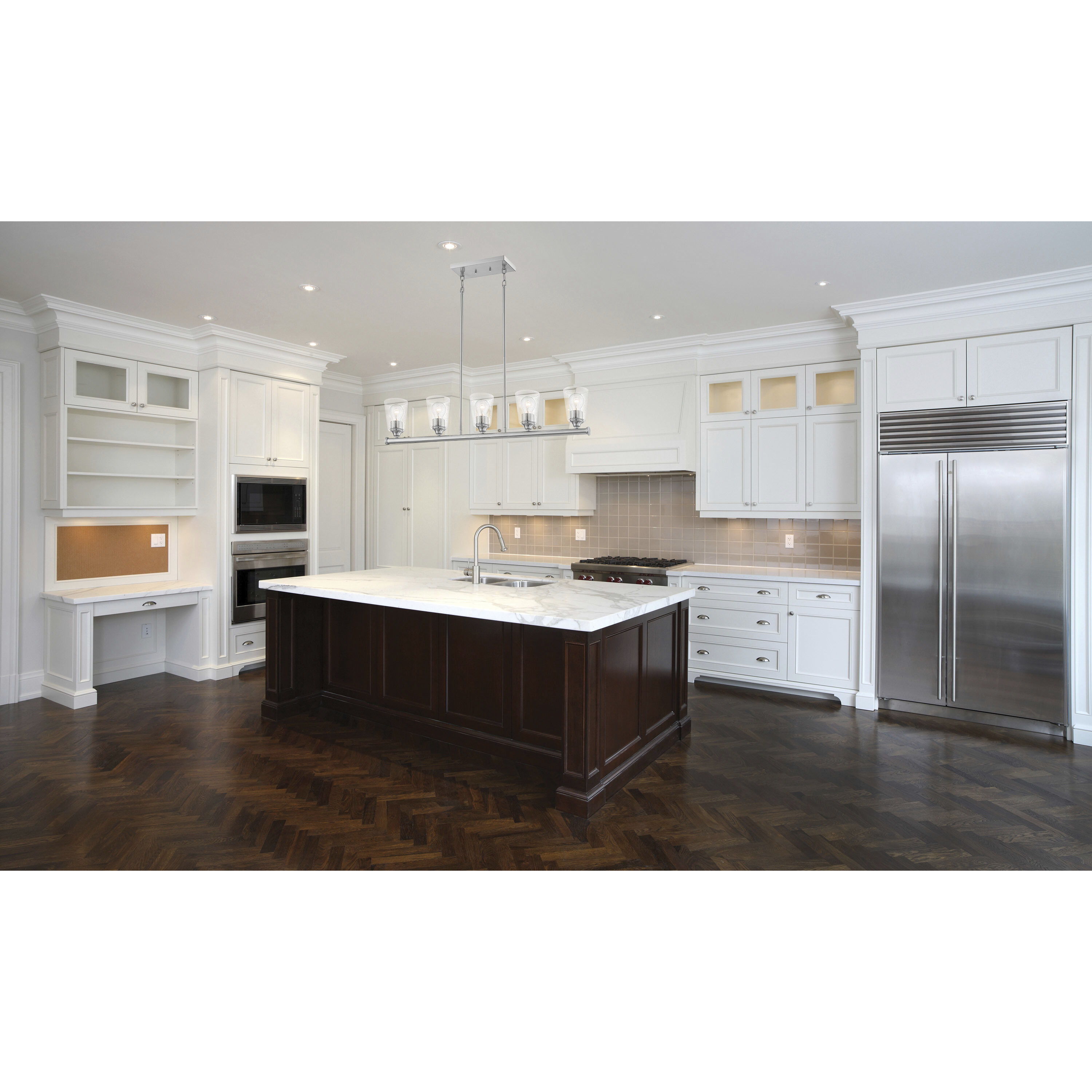 Bransel 5 Light 5 inch Brushed Nickel Pendant Ceiling Light