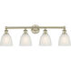 Castile 4 Light 33 inch Antique Brass Bath Vanity Light Wall Light in White