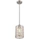 Sagamore 1 Light 6 inch Brushed Nickel with Natural Mini Pendant Ceiling Light, Mini