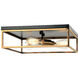 Clarke 3 Light 16 inch Black and Aged Gold Brass Flush Mount Ceiling Light