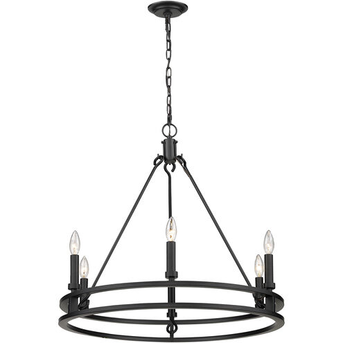 Dennison 6 Light 27.25 inch Matte Black Chandelier Ceiling Light