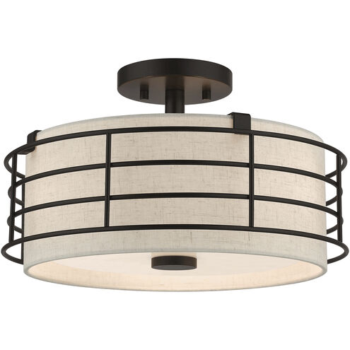 Blanchard 3 Light 15 inch English Bronze Semi Flush Mount Ceiling Light, Large
