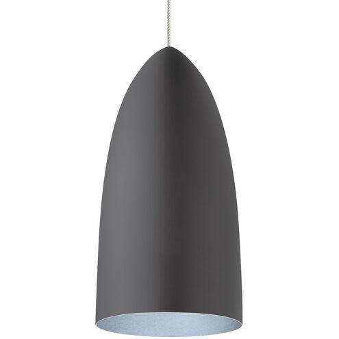 Mini Signal 1 Light 12 Satin Nickel Low-Voltage Pendant Ceiling Light in FreeJack, LED 90 CRI 3000K, Rubberized Gray/Blue