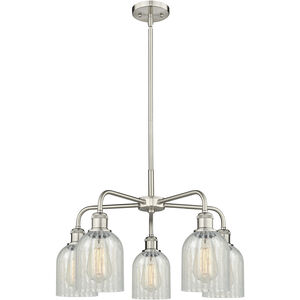 Caledonia 5 Light 23 inch Satin Nickel and Mouchette Chandelier Ceiling Light
