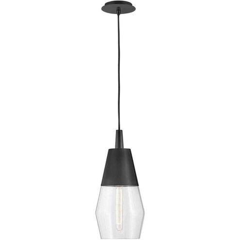 Livie LED 8 inch Black Pendant Ceiling Light, Semi-Flush Mount