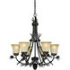 Sierra LED 27 inch Black Walnut Chandelier Ceiling Light