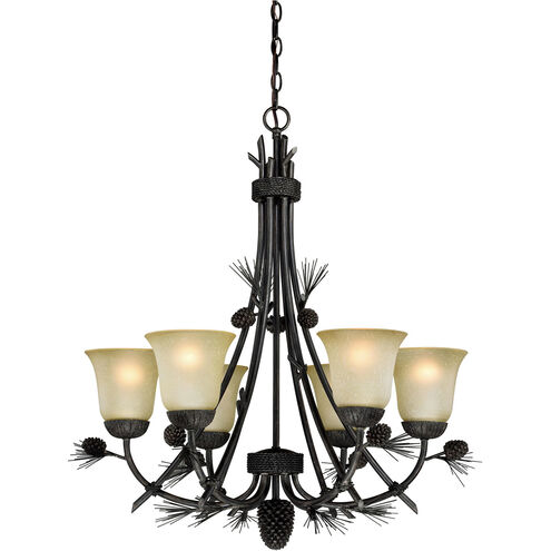 Sierra LED 27 inch Black Walnut Chandelier Ceiling Light