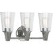 Wheatley 3 Light 17.25 inch Polished Chrome Wall Sconce Wall Light in Clear Glass