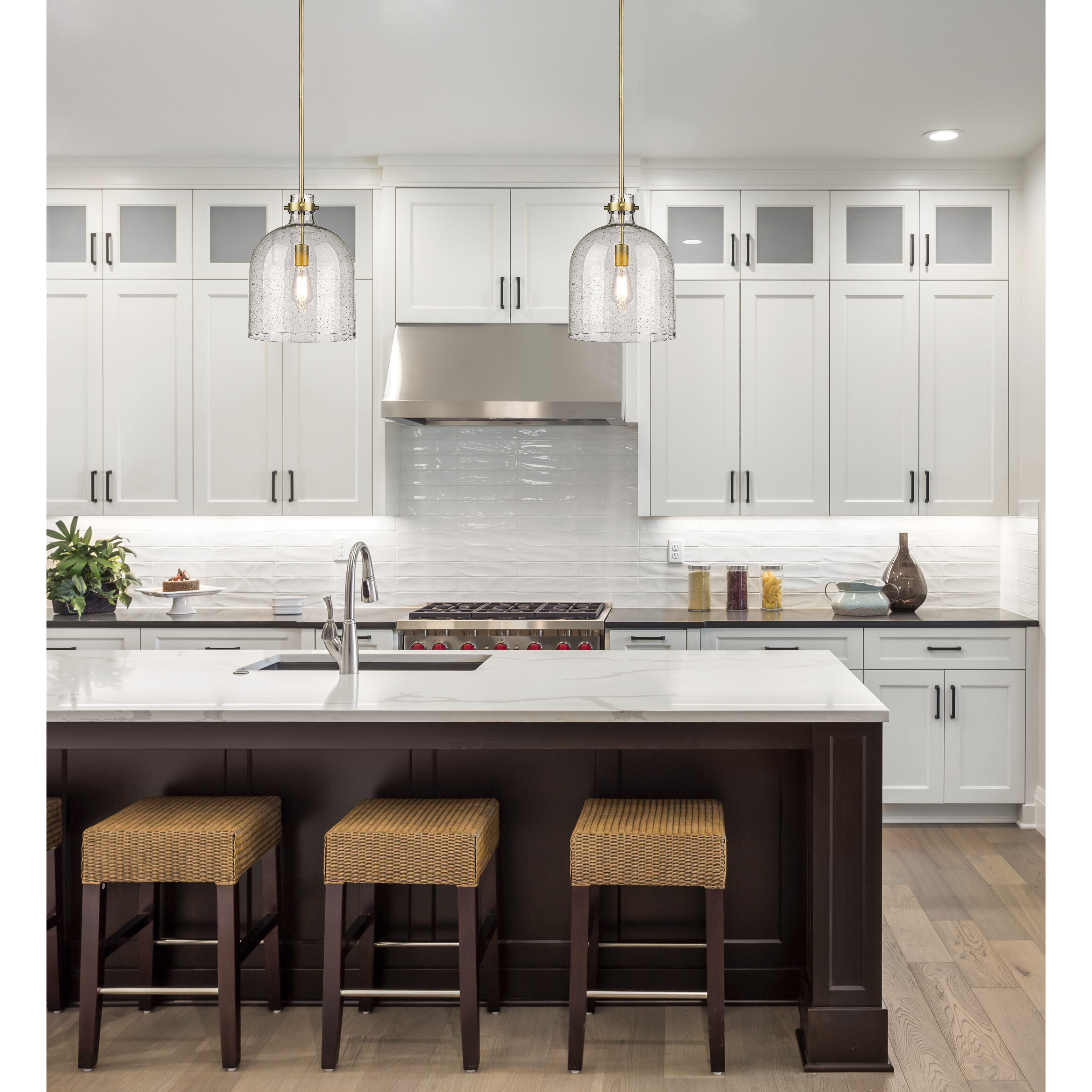 Pearson 1 Light 12 inch Rubbed Brass Pendant Ceiling Light