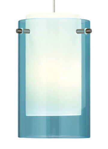 Echo 1 Light 5 inch Black Pendant Ceiling Light in Aquamarine, Monopoint, Incandescent