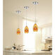 Double Glass LED 4.25 inch Amber/Yellow Mini Pendant Ceiling Light in Amber Glass