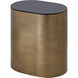 Pebble 21 X 18 inch Antique Brass with Black Accent Table
