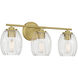 Miravelle 3 Light 22.25 inch Vintage Brass Bathroom Vanity Light Wall Light