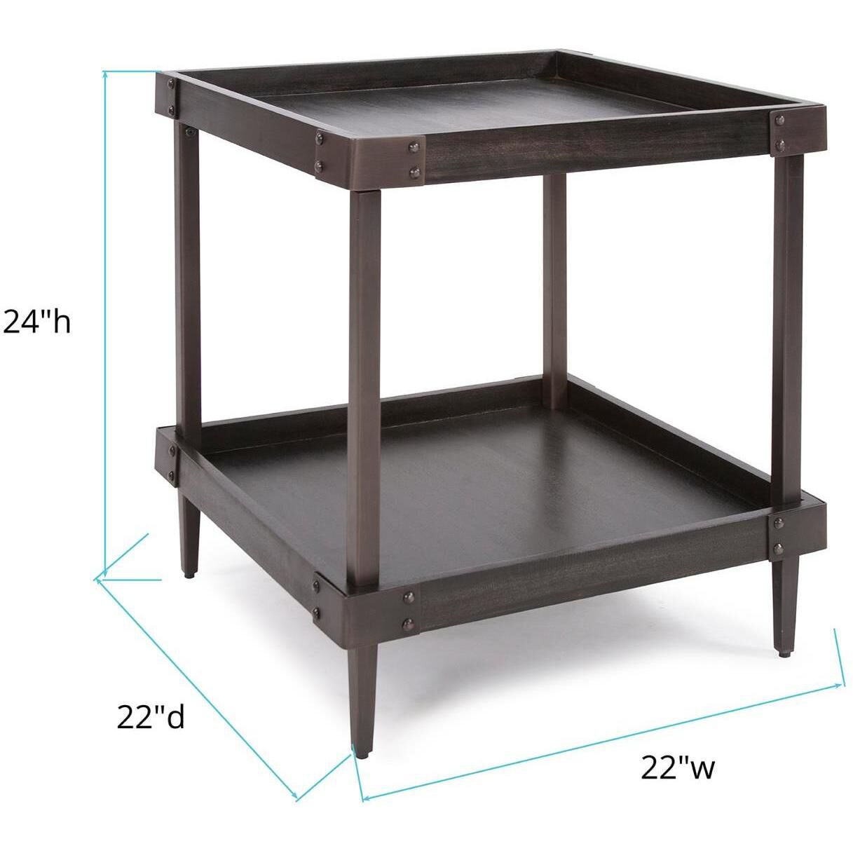 Avenue 24 X 22 inch Dark Bronze Side Table