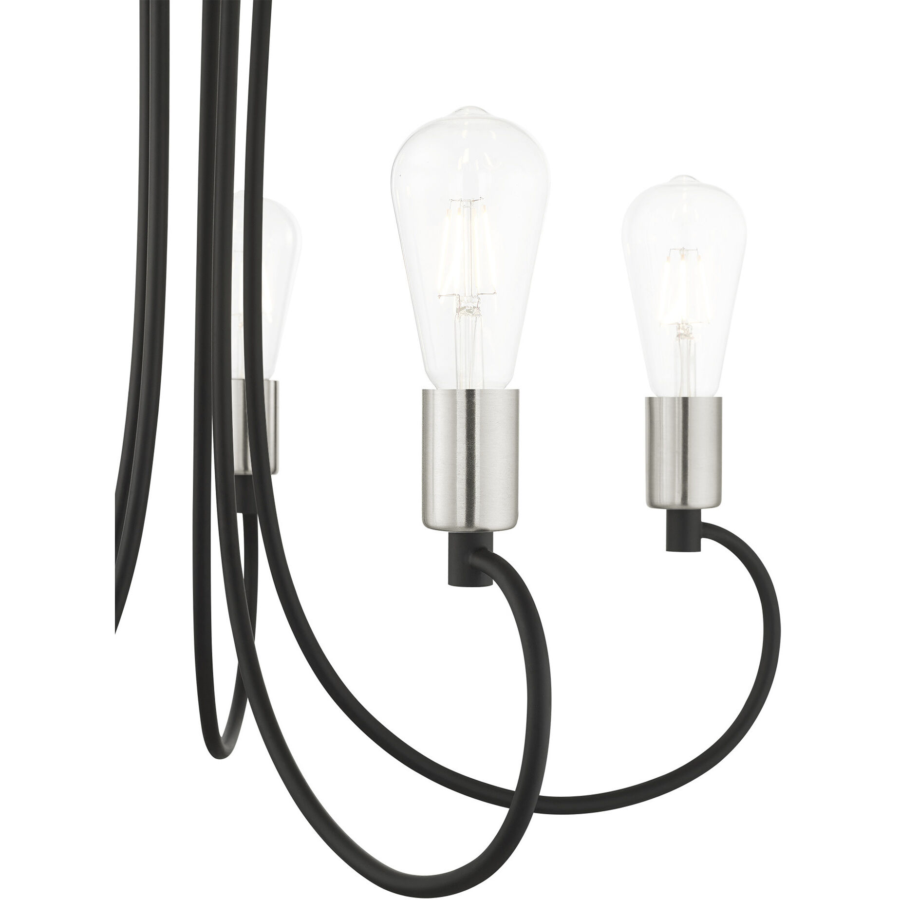 Bari 5 Light 25 inch Black with Brushed Nickel Accents Chandelier Ceiling Light