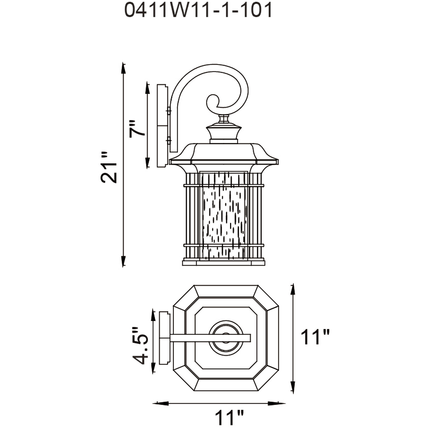Blackburn 1 Light 21 inch Black Outdoor Wall Light
