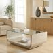 Maeva 46 X 17 inch Ash Burl and Oak Veneer and Glass Coffee Table