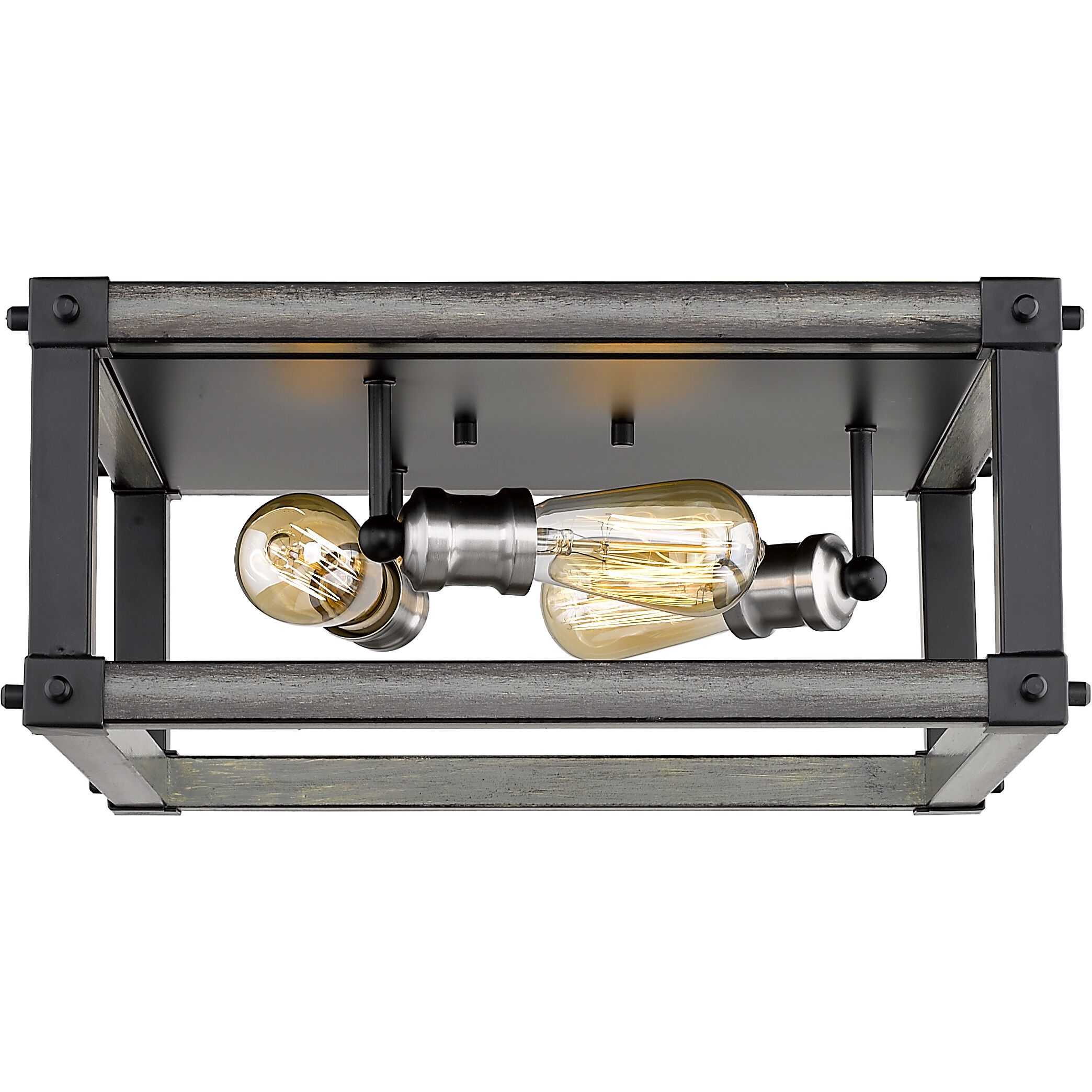 Kirkland 3 Light 16.25 inch Ashen Barnboard Flush Mount Ceiling Light