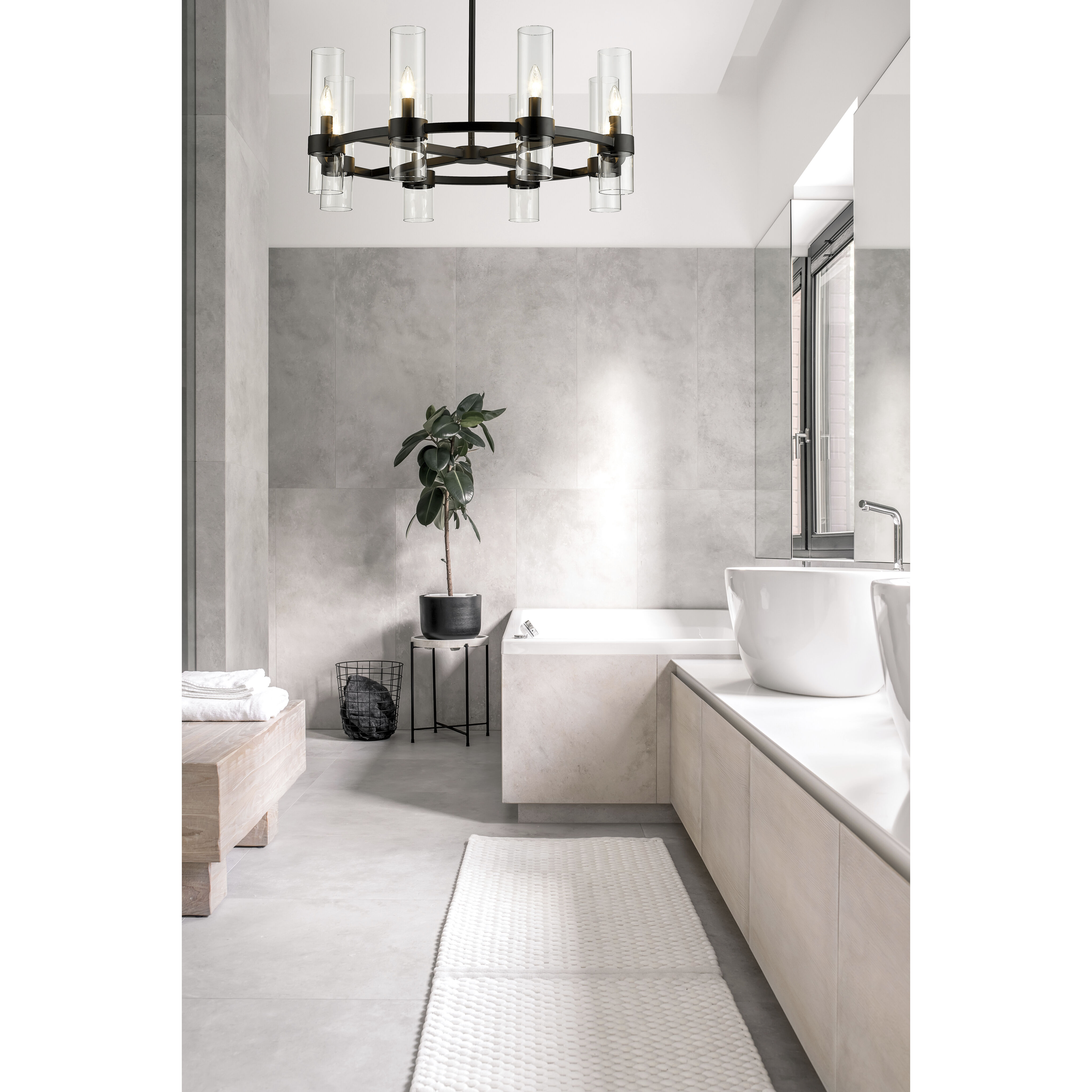 Datus 8 Light 32 inch Matte Black Chandelier Ceiling Light