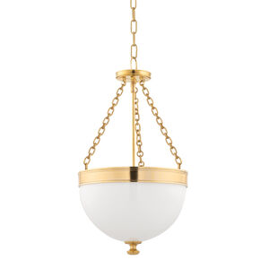 Barrington 3 Light 14 inch Aged Brass Pendant Ceiling Light