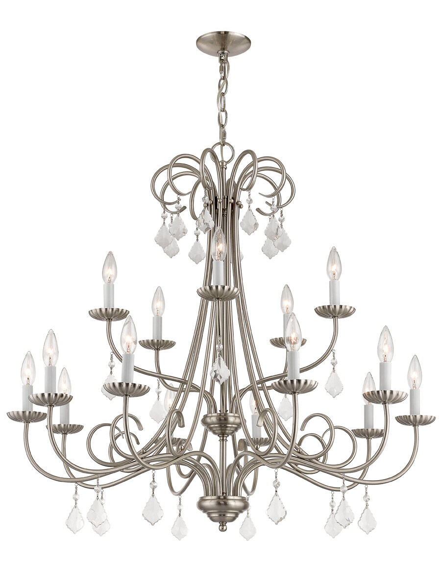 Daphne 15 Light 36 inch Brushed Nickel Foyer Chandelier Ceiling Light