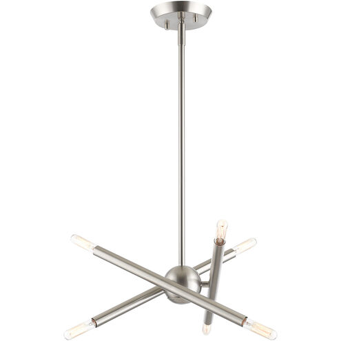Soho 6 Light 13 inch Brushed Nickel Chandelier Ceiling Light