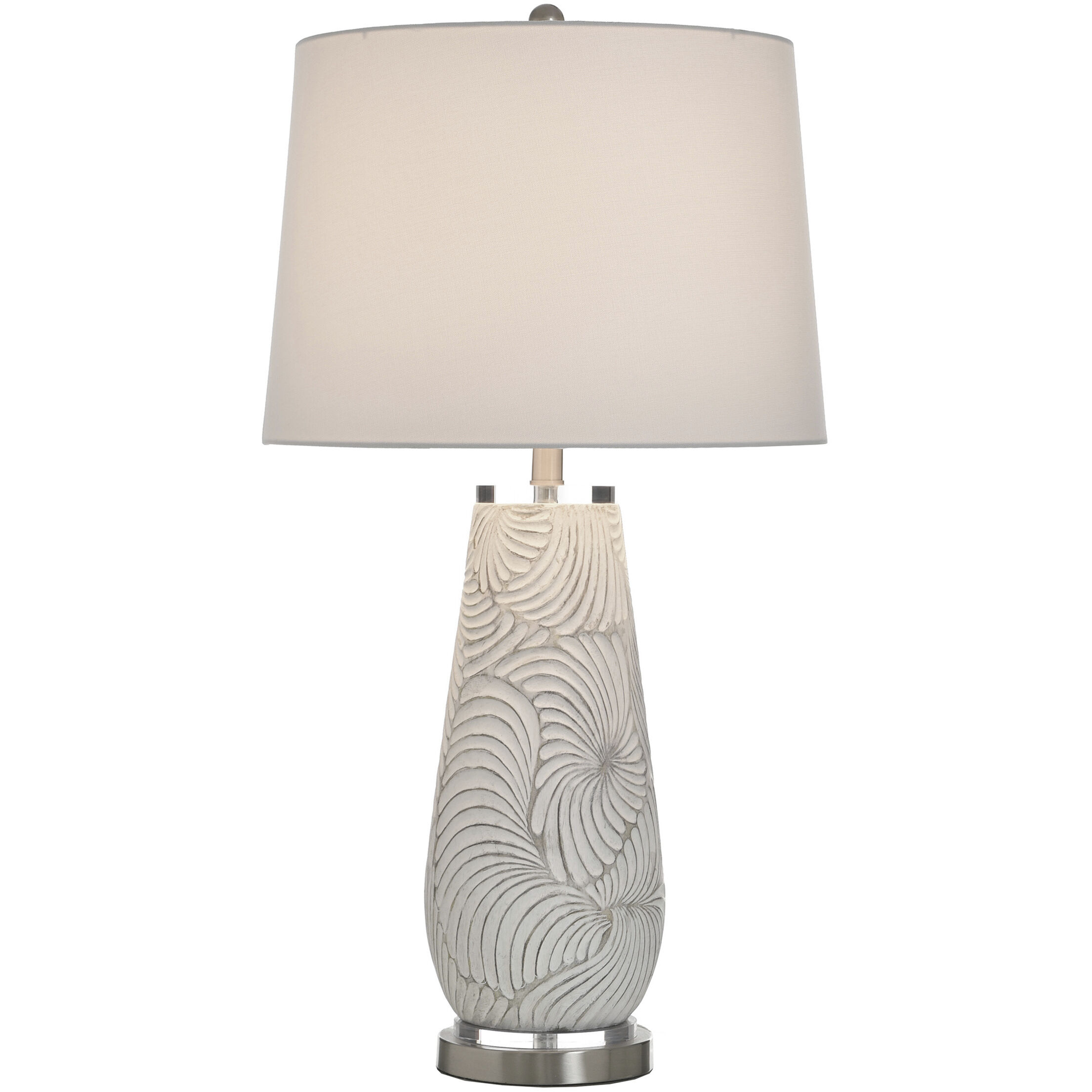 Glina 32.5 inch 100 watt Glina Silver and White Table Lamp Portable Light