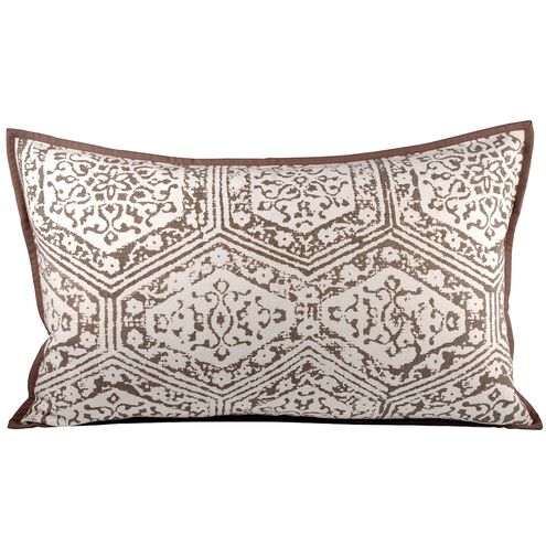 Old World 26 X 5.5 inch Brown with Cream Lumbar Pillow