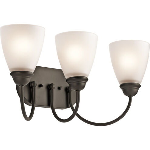 Jolie LED 20 inch Olde Bronze Wall Mt Bath 3 Arm Wall Light