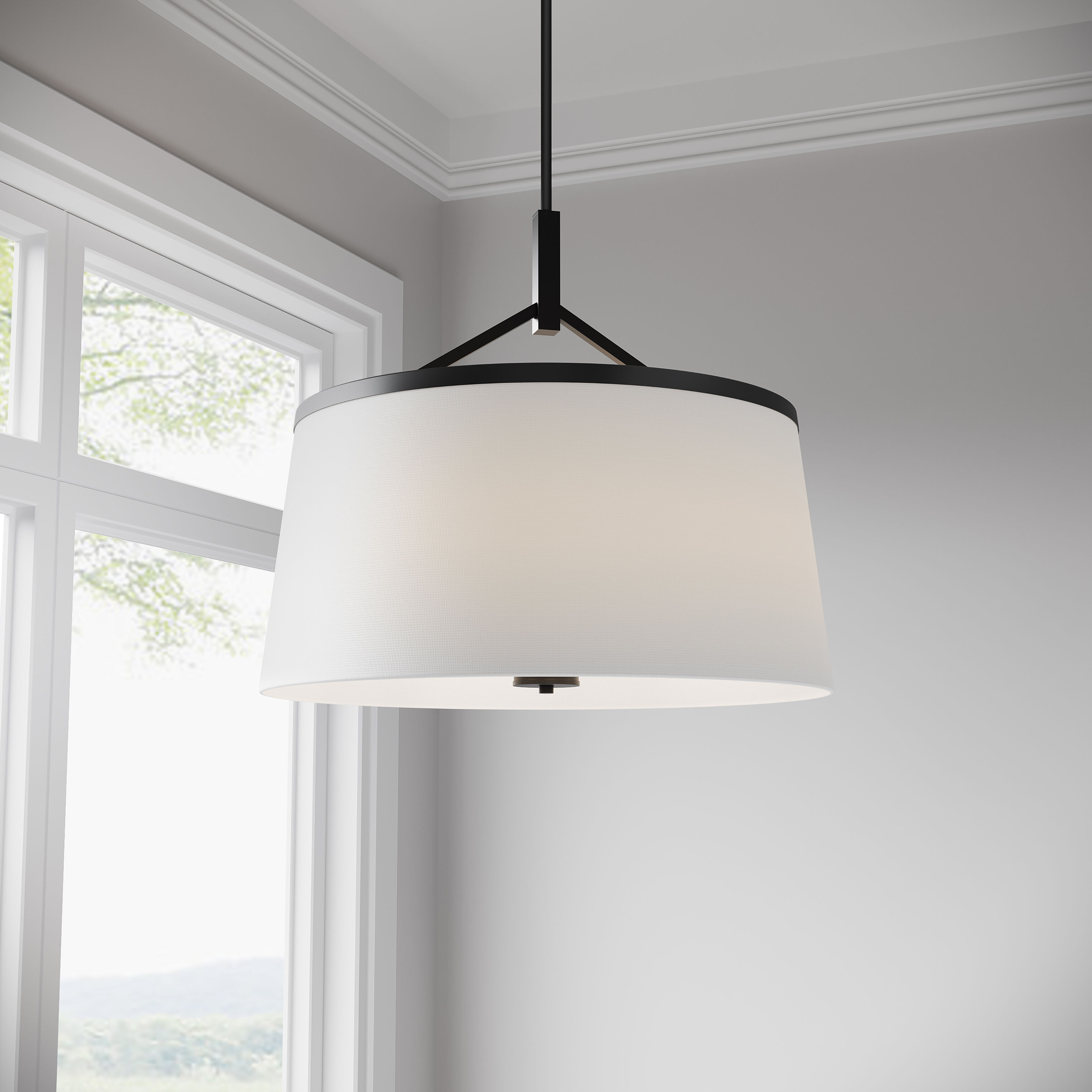 Montrine 6 Light 24 inch Matte Black Pendant Ceiling Light