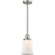 Franklin Restoration Canton 1 Light 6 inch Brushed Satin Nickel Mini Pendant Ceiling Light in Incandescent, Matte White, Franklin Restoration
