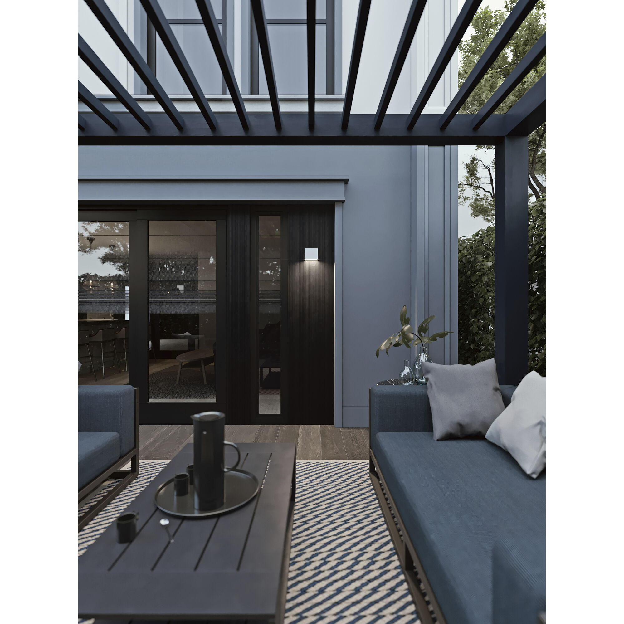 Dakota LED 7 inch White Outdoor Sconce in 8 in