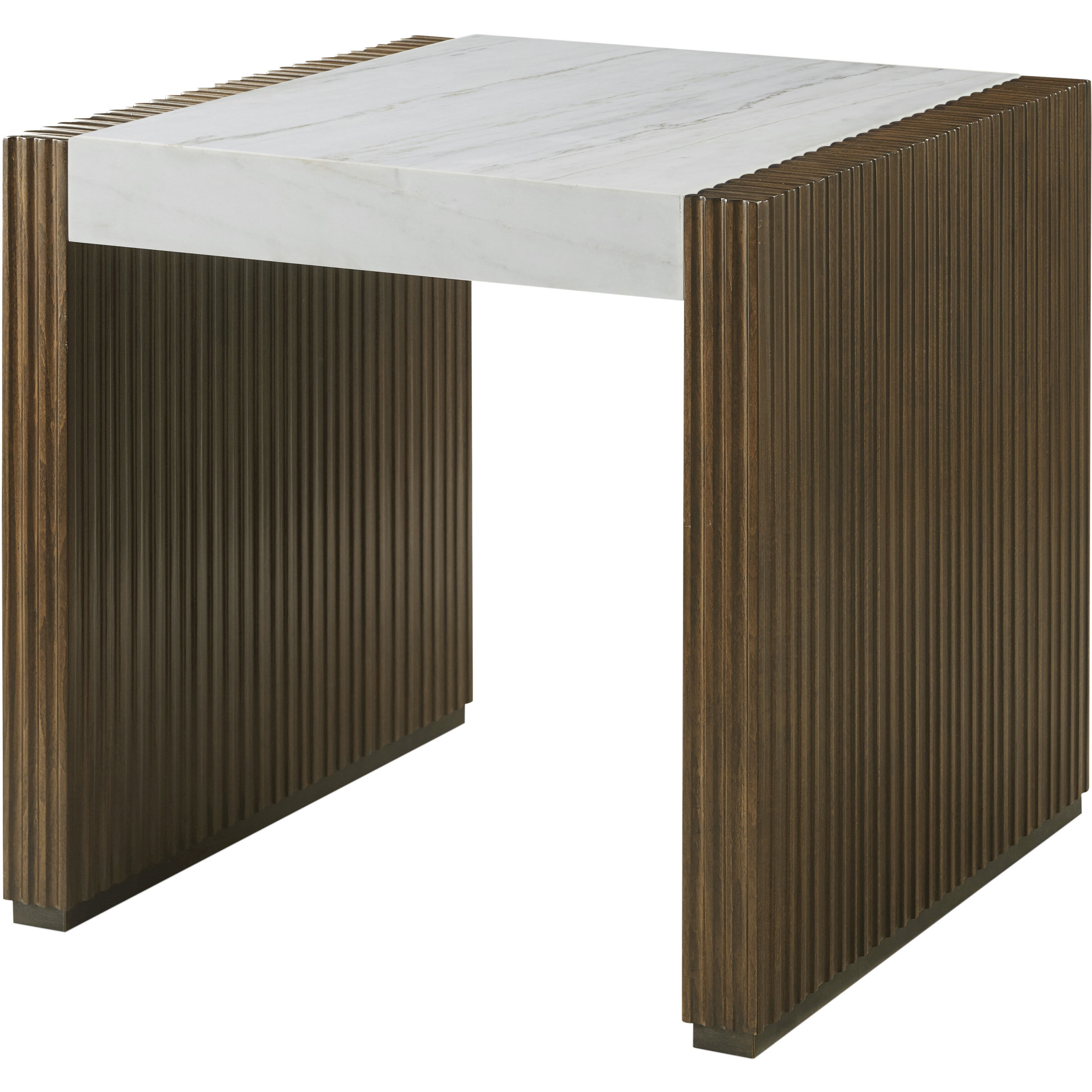 Riva 24 X 24 inch Side Table, Wooden with Marble Top