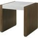 Riva 24 X 24 inch Side Table, Wooden with Marble Top