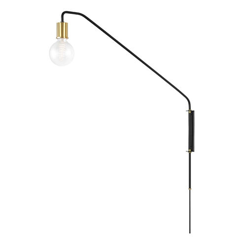 Becca 60.00 watt Aged Brass/Soft Black Portable Wall Sconce Wall Light