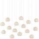 Piero 15 Light 48 inch White/Painted Silver Multi-Drop Pendant Ceiling Light