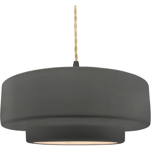 Radiance LED 16.25 inch Gloss Grey and Matte Black Pendant Ceiling Light