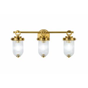 Myla 3 Light 24 inch Vintage Brass Bathroom Vanity Wall Light