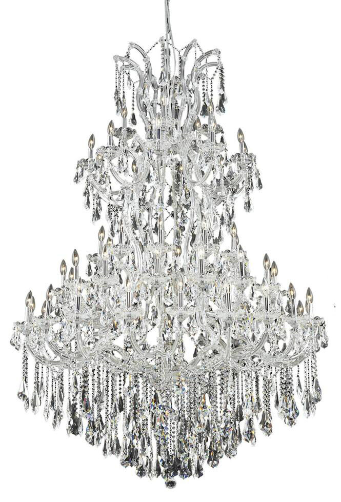 Maria Theresa 61 Light 54 inch Chrome Foyer Ceiling Light in Clear, Royal Cut
