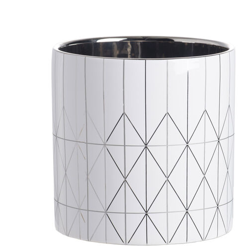 Diamond White/Polished Silver/Black/Gray Planter