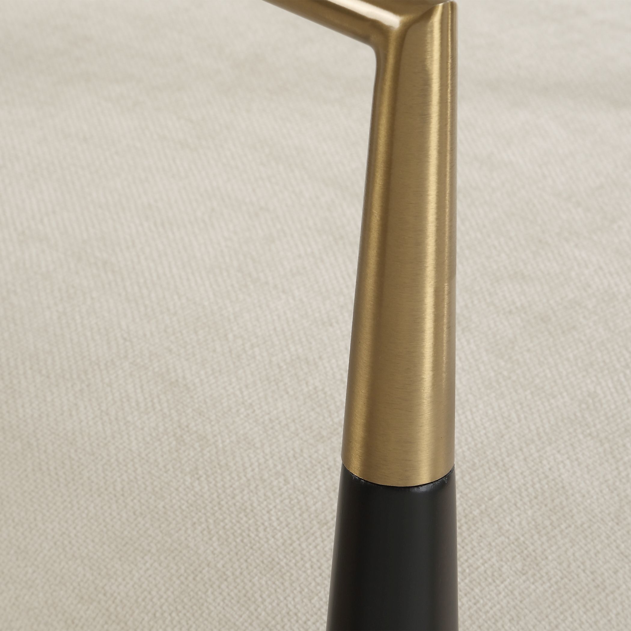 Moxie 36.5 inch Brushed Brass and Matte Black and Off-White Counter Stool