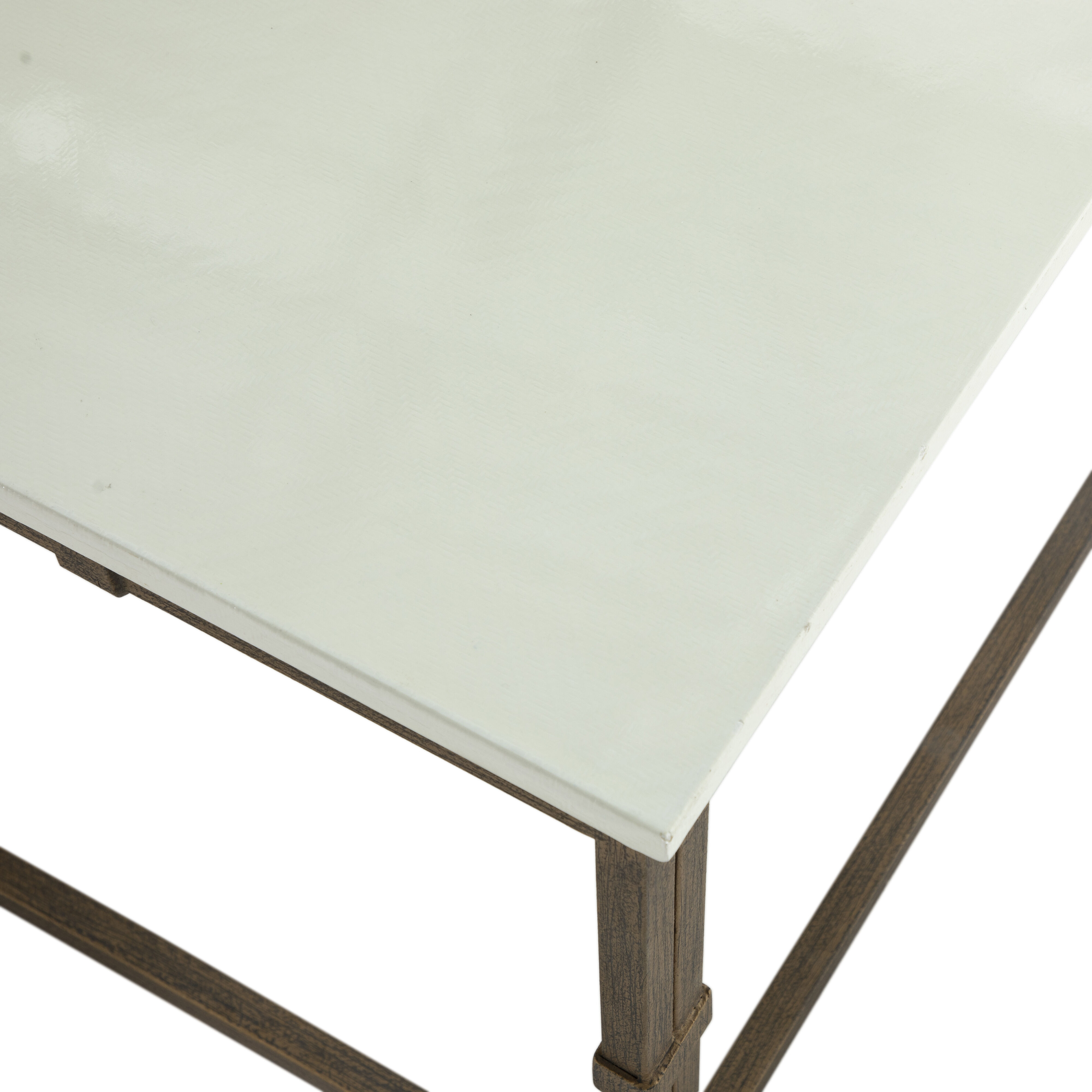 Stevens 52 X 32 inch Antique Textured Gold / White Seagrass / Clear Resin Coffee Table