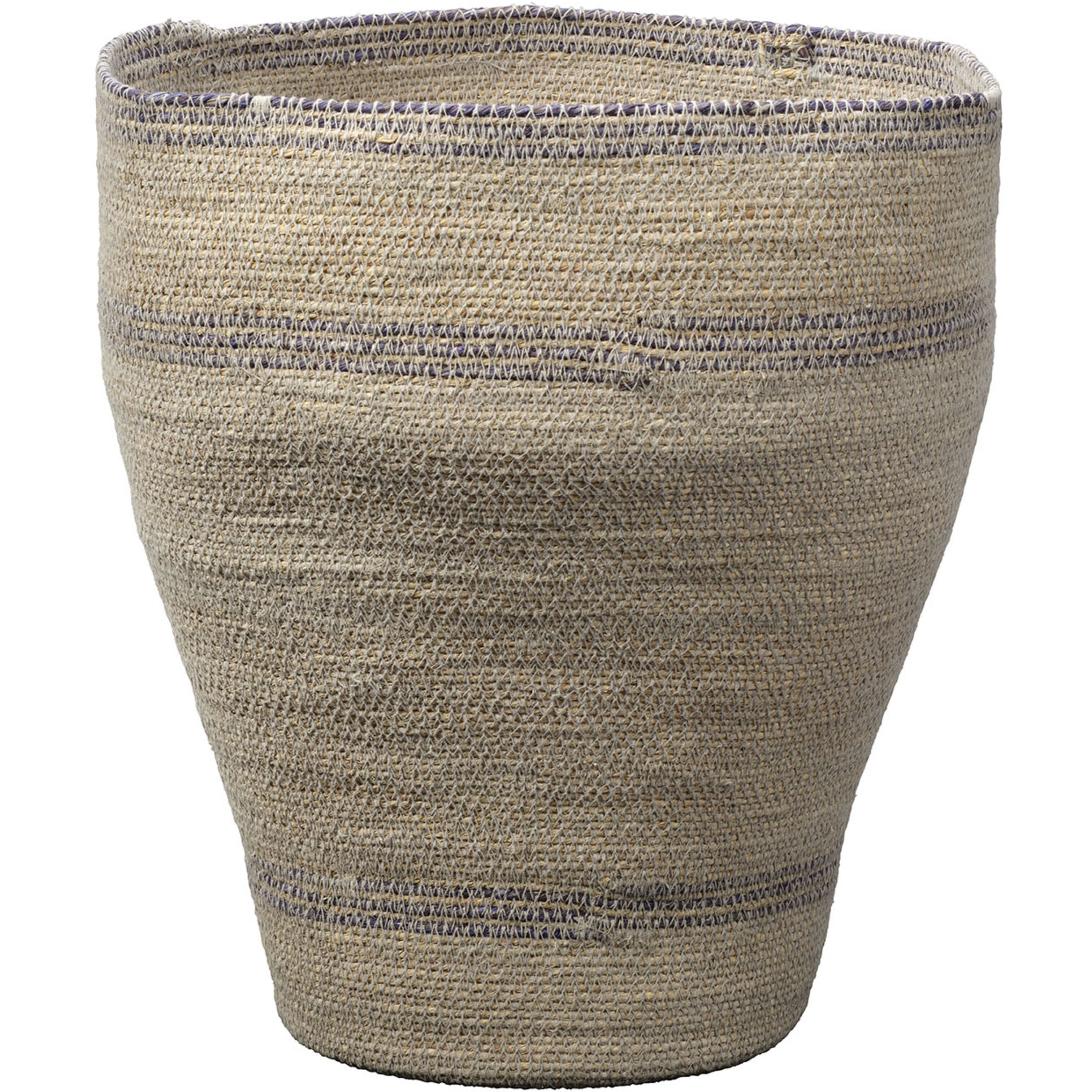 Trophy 15.5 X 12 inch Basket in Natural Seagrass with Blue Accents, Inline