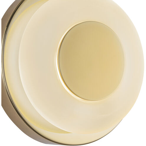 Stephord Wall Sconce Wall Light in Frosted Glass Shade, Metallic Brass
