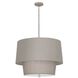 Decker 3 Light 24 inch Polished Nickel Pendant Ceiling Light in Smoke Gray