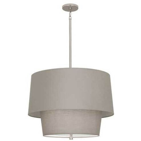 Decker 3 Light 24 inch Polished Nickel Pendant Ceiling Light in Smoke Gray