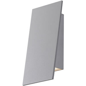 Angled Plane LED 8 inch Textured Gray Indoor-Outdoor Sconce, Inside-Out