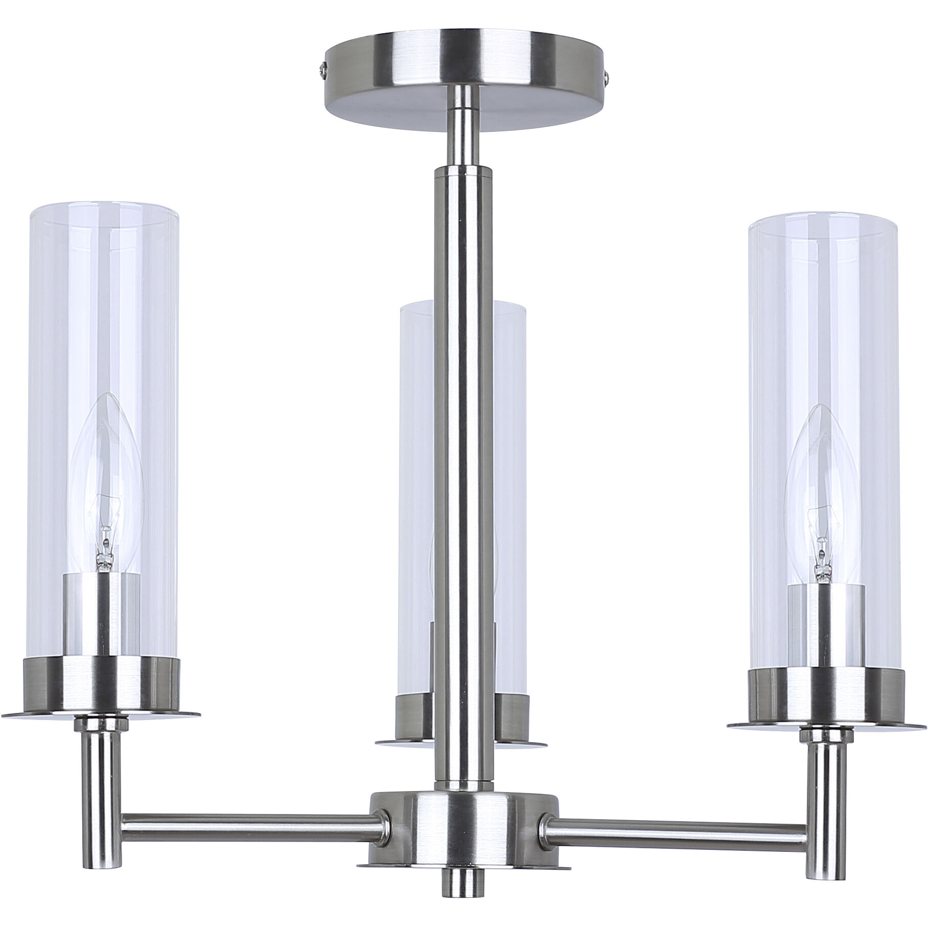 Benson 3 Light 16 inch Brushed Nickel Semi-Flush Mount Ceiling Light