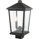 Beacon 2 Light 19.5 inch Oil Rubbed Bronze Outdoor Post Mount Fixture in 8
