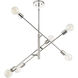 Contemporary 6 Light 26 inch Polished Nickel Chandelier Ceiling Light